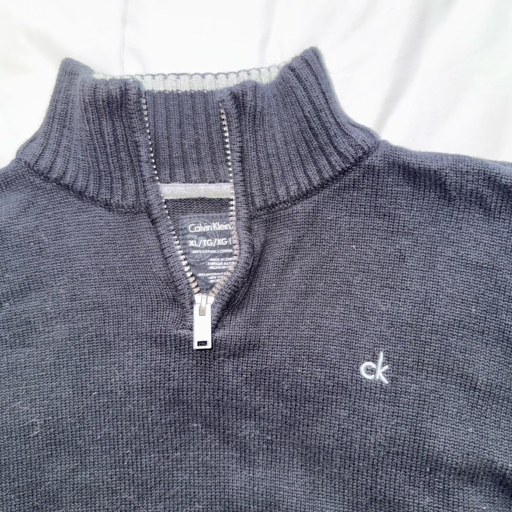 Calvin Klein Jeans Men's Black Zip-Up Sweater Size XL - Picture 3 of 4